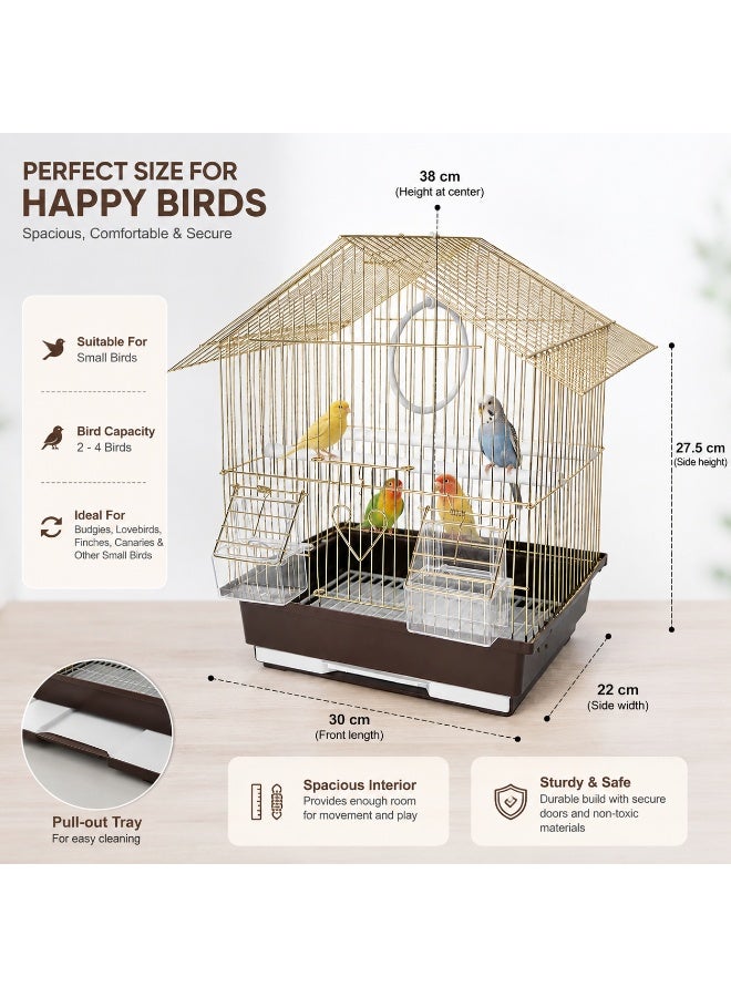 DAYANG A101G Premium Bird Cage for Budgies, Finches & Small Birds -  30x22x38 cm Spacious Design with Pull-out Tray - Image 2