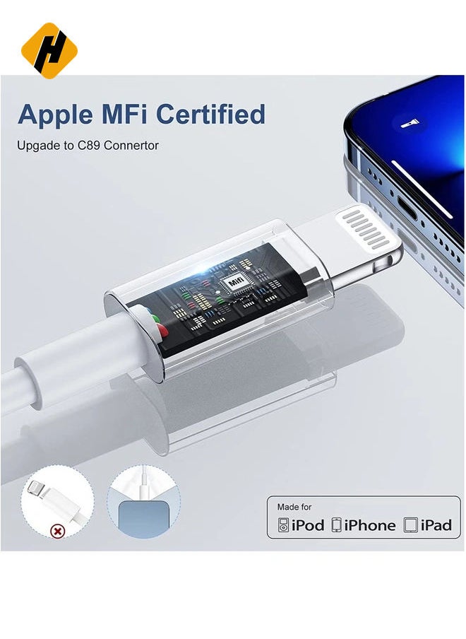 HuHa - iPhone USB C Fast Charger Plug and Cable - [Apple MFi Certified] 20W Charging Power Adapter and 2M Original Lightning Cable Lead, Wall Charger for Apple iPhone 14 13/12/11/Pro Max/Mini/XR/X/8/7/iPad - Image 1