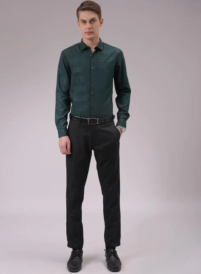 The Indian Garage Co The Indian Garage Co Men Green Slim Fit Casual Shirt