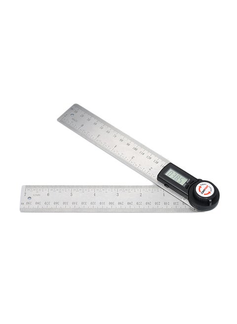 2-In-1 Angle Gauge Goniometer With Digital Display Clinometer Silver