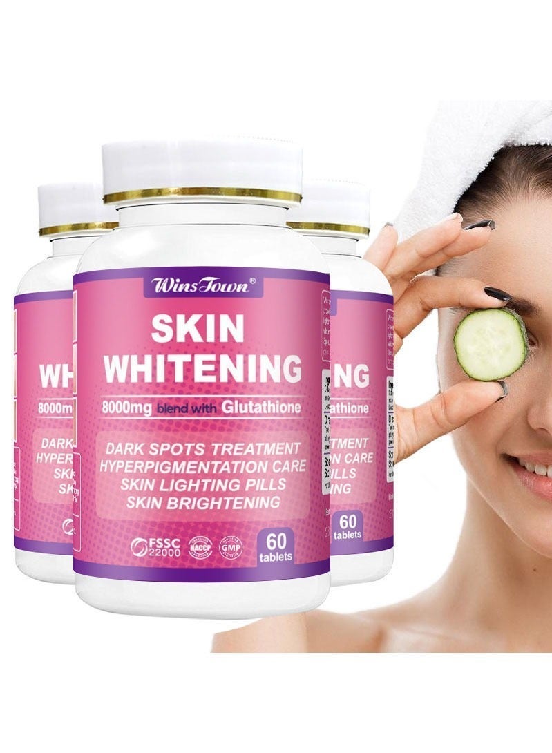 Wins Town Collagen Tablets 60 Capsules for Dark Spots, Melasma, Acne Scar Remover and Anti-Aging Signs - Image 2