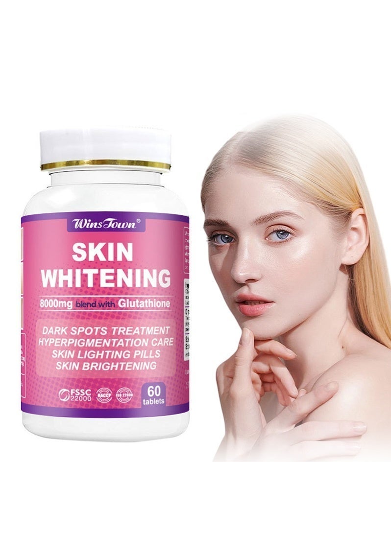 Wins Town Collagen Tablets 60 Capsules for Dark Spots, Melasma, Acne Scar Remover and Anti-Aging Signs - Image 1