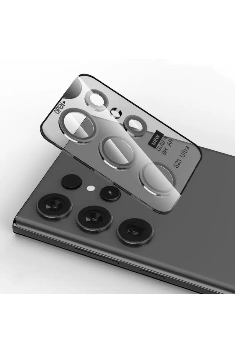 واقي عدسة الكاميرا الخلفي لهاتف سامسونج جالاكسي S25، S24، S23 ألترا بلس، وS22، باللون الرمادي، متوافق مع هاتف سامسونج جالاكسي S23 ألترا ألترا بلس وS22.