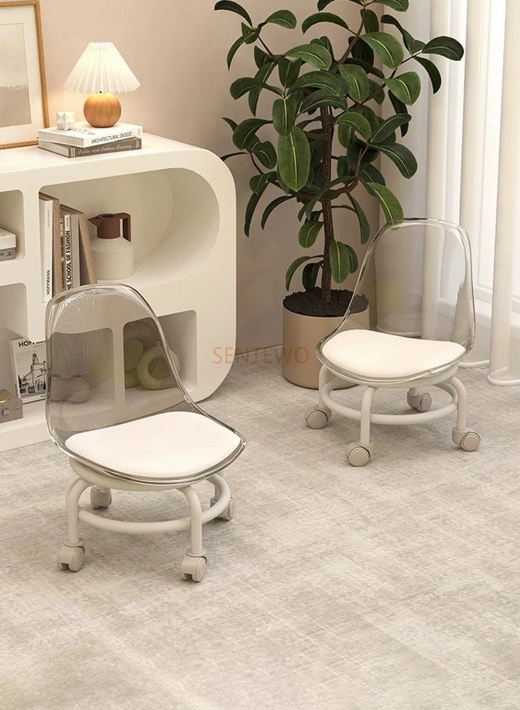 Low Stool With Wheels Living Room Acrylic Chairs Multi-functional Low Stool Home Life Work Aid Chair Lazy Chair Furniture - Image 3