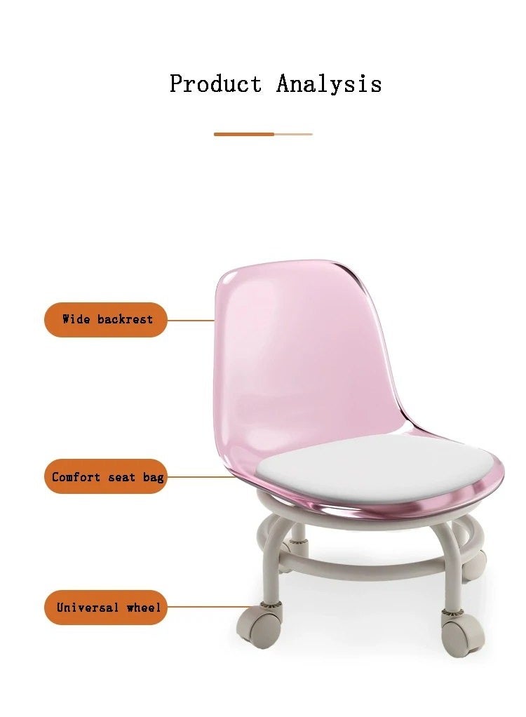 Low Stool With Wheels Living Room Acrylic Chairs Multi-functional Low Stool Home Life Work Aid Chair Lazy Chair Furniture - Image 4