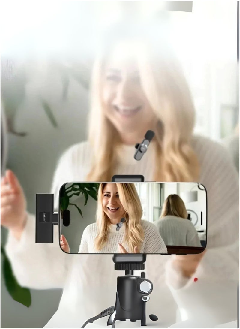 Wireless Lavalier Microphone for iPhone/iPad – Plug & Play Mini Mic with Charging Case & Earbud – Dual Lightning Mics for YouTube, TikTok, Live Streaming, Vlogging, Podcast, Interviews, Gaming