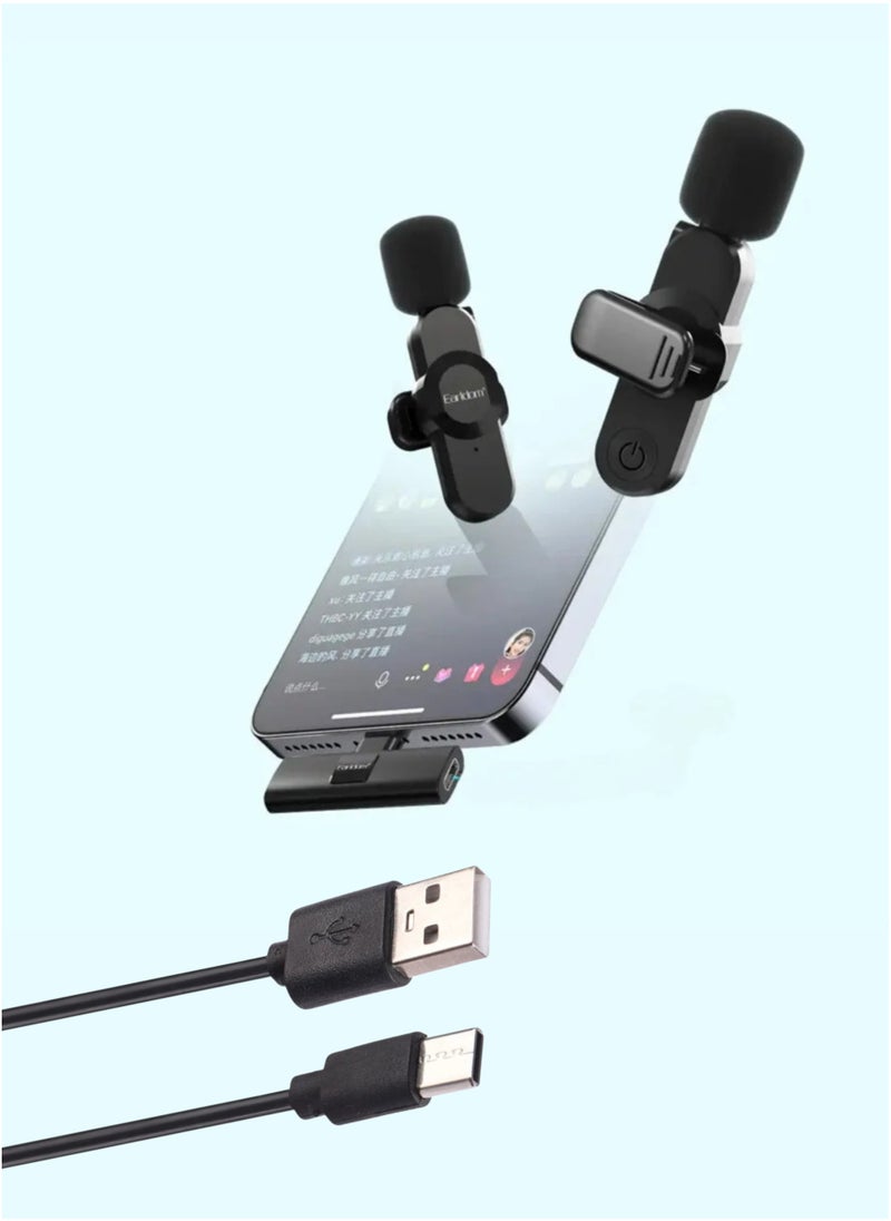 Wireless Lavalier Microphone for iPhone/iPad – Plug & Play Mini Mic with Charging Case & Earbud – Dual Lightning Mics for YouTube, TikTok, Live Streaming, Vlogging, Podcast, Interviews, Gaming