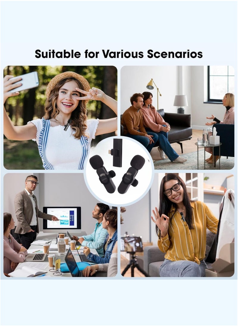 Wireless Lavalier Microphone for iPhone/iPad – Plug & Play Mini Mic with Charging Case & Earbud – Dual Lightning Mics for YouTube, TikTok, Live Streaming, Vlogging, Podcast, Interviews, Gaming