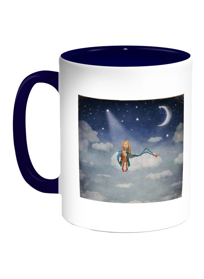 A Tale Before Bedtime Printed Coffee Mug Blue/White/Black 11ounce