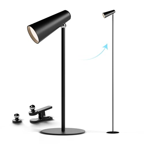 Xech Acrylonitrile Butadiene Styrene LED Table Lamp for Study with Multiple Attachments 5 in 1 Rechargeable Desk & Floor Lamp Adjustable Brightness USB-C Powerful Neodymium Magnets Magneto II XL Black - Image 1