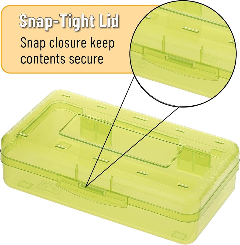 Mr. Pen - Pencil Box, 2 Pack, Green & Orange, Plastic Pencil Box Case, Pencil Case, Crayon Box, Pencil Case for Kids, Clear Pencil Case, Plastic Pencil Case, Hard Pencil Case, School Supply Box - Image 4