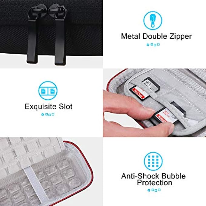 rayihni HARD CARRYING CASE FOR SANDISK EXTREME PORTABLE EXTERNAL SSD SDSSDE60 SDSSDE61 250GB 500GB 1TB 2TB 4TB USB-C SOLID STATE DRIVE EVA SHOCKPROOF WATER REPELLENT PROTECTIVE STORAGE TRAVEL BAG, BLACK - Image 2