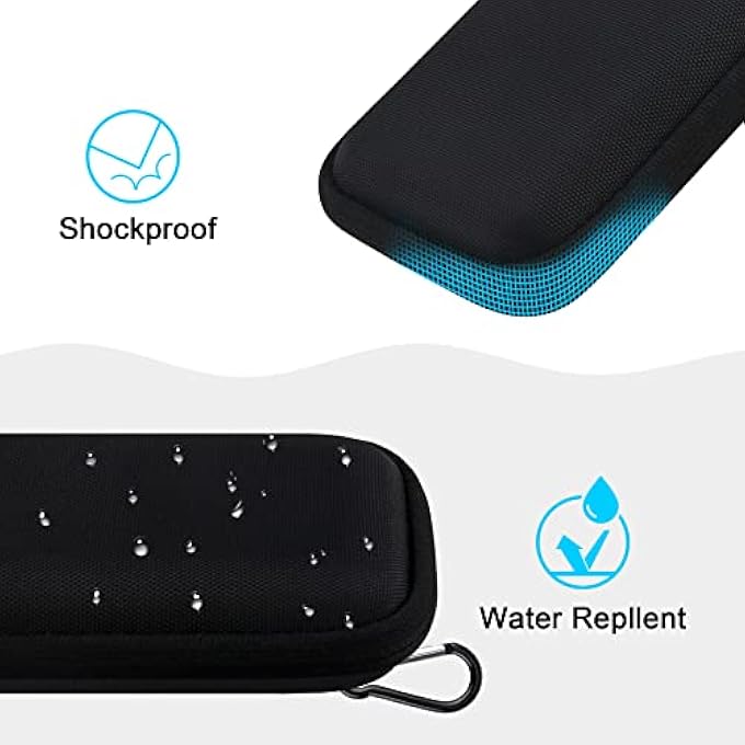 rayihni HARD CARRYING CASE FOR SANDISK EXTREME PORTABLE EXTERNAL SSD SDSSDE60 SDSSDE61 250GB 500GB 1TB 2TB 4TB USB-C SOLID STATE DRIVE EVA SHOCKPROOF WATER REPELLENT PROTECTIVE STORAGE TRAVEL BAG, BLACK - Image 3