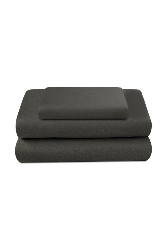 Lavish Touch Thread Count - 100% Cotton Double Brushed Flannel Sheet Set - 170 GSM Heavyweight, Deep Pockets, Pre-Shrunk & Anti-Pill, All Around Elastic – Twin XL - Graphite - Image 1