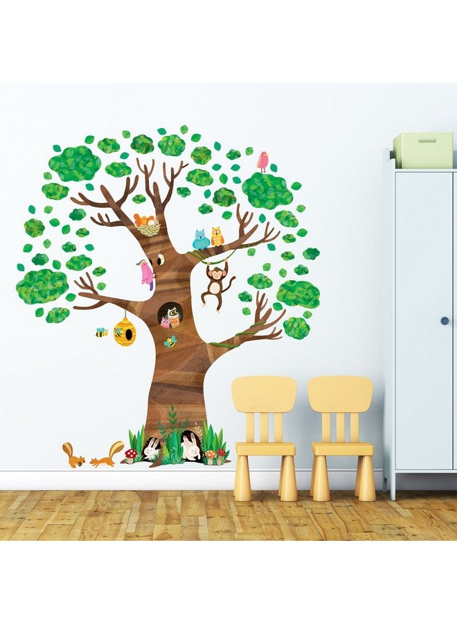 Decowall Dl1709 Giant Tree And Animals Kids Wall Decals Wall Stickers Peel And Stick Removable Wall Stickers For Kids Nursery Bedroom Living Room - Image 5