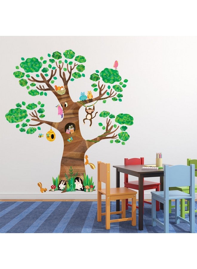 Decowall Dl1709 Giant Tree And Animals Kids Wall Decals Wall Stickers Peel And Stick Removable Wall Stickers For Kids Nursery Bedroom Living Room - Image 4
