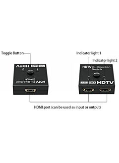Generic 4K HD Video Smart Two-way HDMI Switcher - 4K HD with Audio Synchronization, HDMI Hub, 1 in 2 Out, 2 in 1 Out, Dual Monitors Mirror Display, 1 Monitor Display from 2 Sources, Dual HDMI Adapter for 2 Monitor Displays Multi-Screen, HDMI Display from Laptop, PS4, TV Box and DVD Player  - Image 4