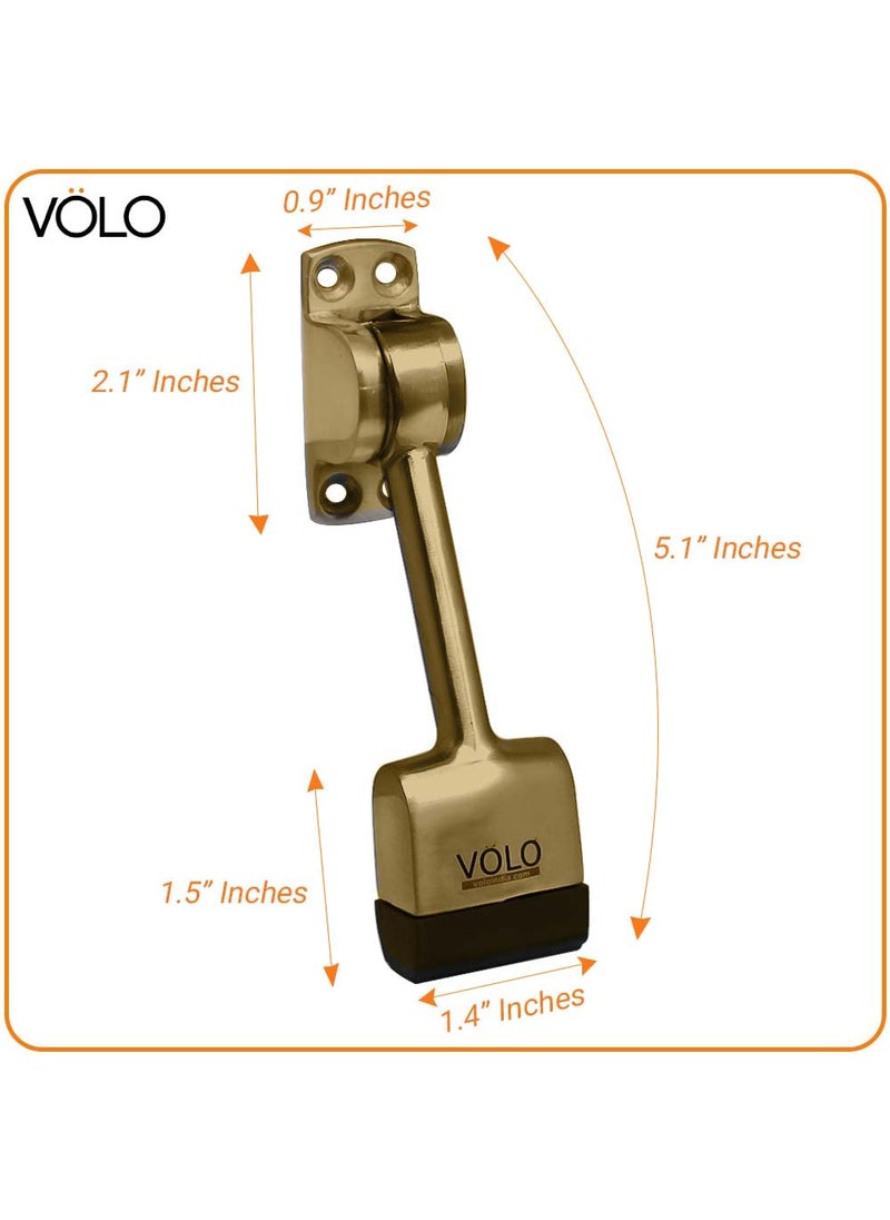Volo Volo Powerful Working Antique Door Stopper Sqaure with Screws for Home kitches and Offices Color Antique  - Image 2