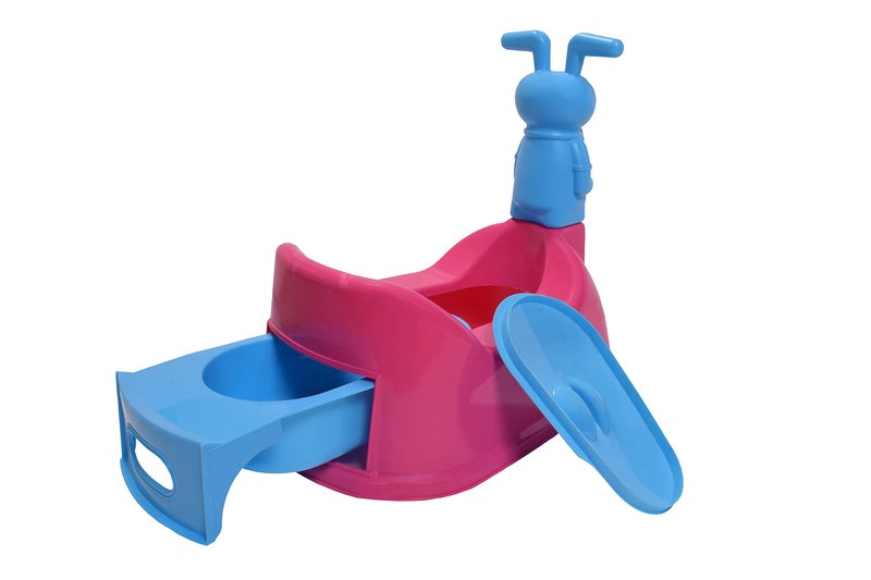 Zerya Big Size Teddy Face Style Toilet Trainer Baby Potty Seat With Removable Tray & Closing LID (For 6-48 Month Kids) (Pink) - Image 4
