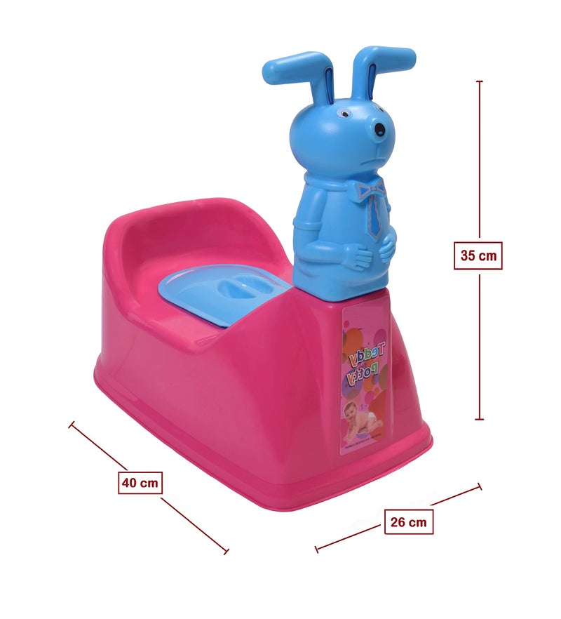 Zerya Big Size Teddy Face Style Toilet Trainer Baby Potty Seat With Removable Tray & Closing LID (For 6-48 Month Kids) (Pink) - Image 2