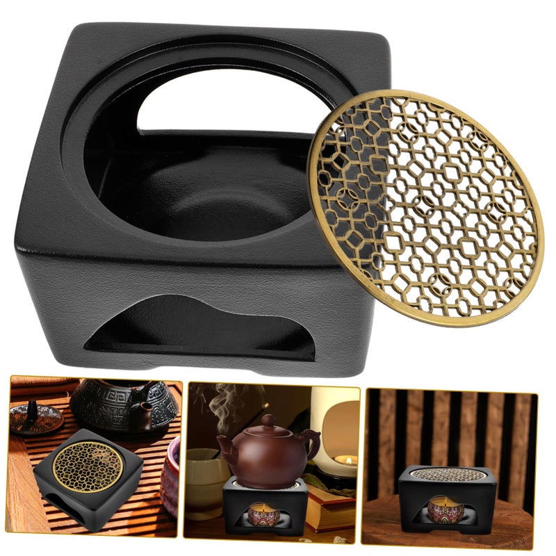 Ceramic Teapot Warmer Candle Holder Vintage Retro Tea Heater Base For Home - Image 5
