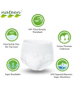 nateen Hospeen Adult Diapers Pants,Period Pants for Sanitary Protection,Large,Waist Size 80-130cm,10 Count Day Unisex Adult Pull Ups,Panty Style Sanitary Pads for Women,Super Soft Fit  - Image 3