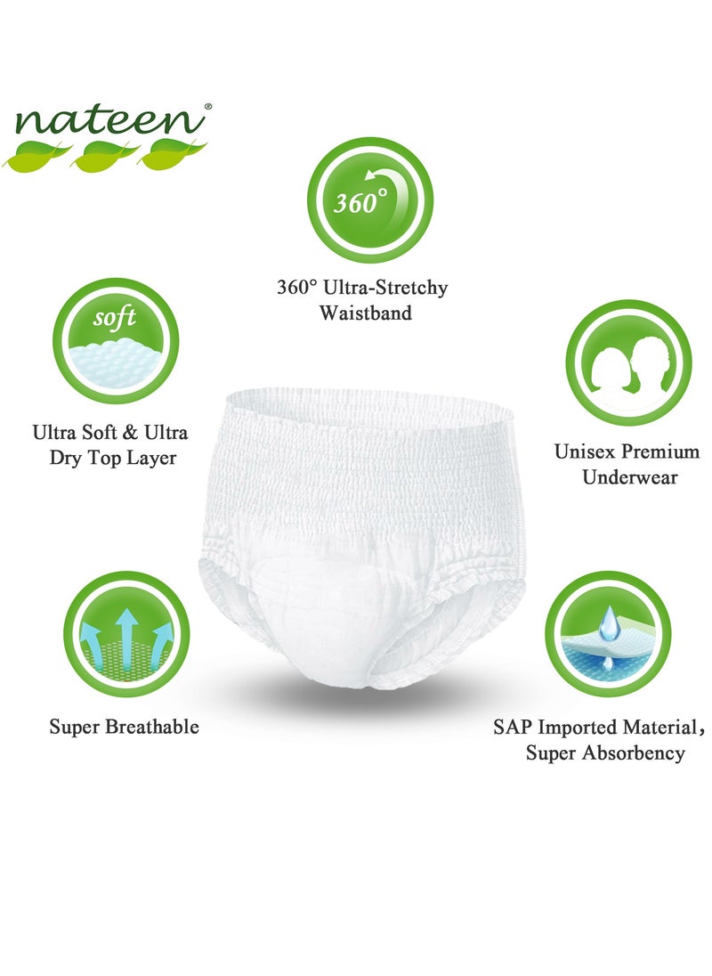 nateen Hospeen Adult Diapers Pants,Period Pants for Sanitary Protection,Large,Waist Size 80-130cm,10 Count Day Unisex Adult Pull Ups,Panty Style Sanitary Pads for Women,Super Soft Fit  - Image 3