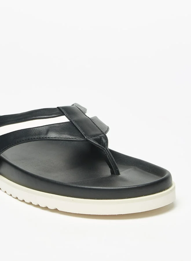 ل ب ل Men Textured Slip-On Sandals