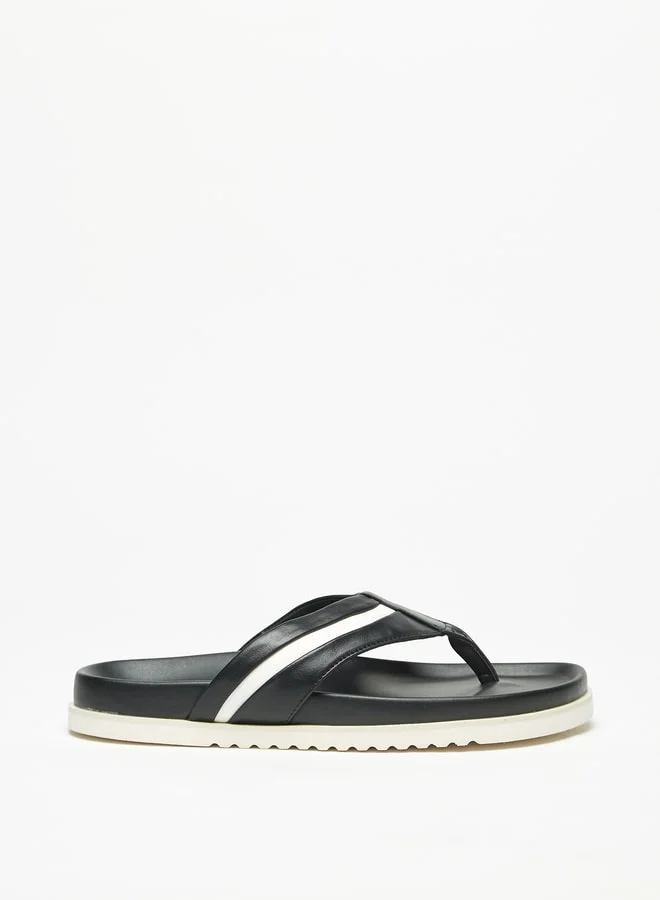ل ب ل Men Textured Slip-On Sandals
