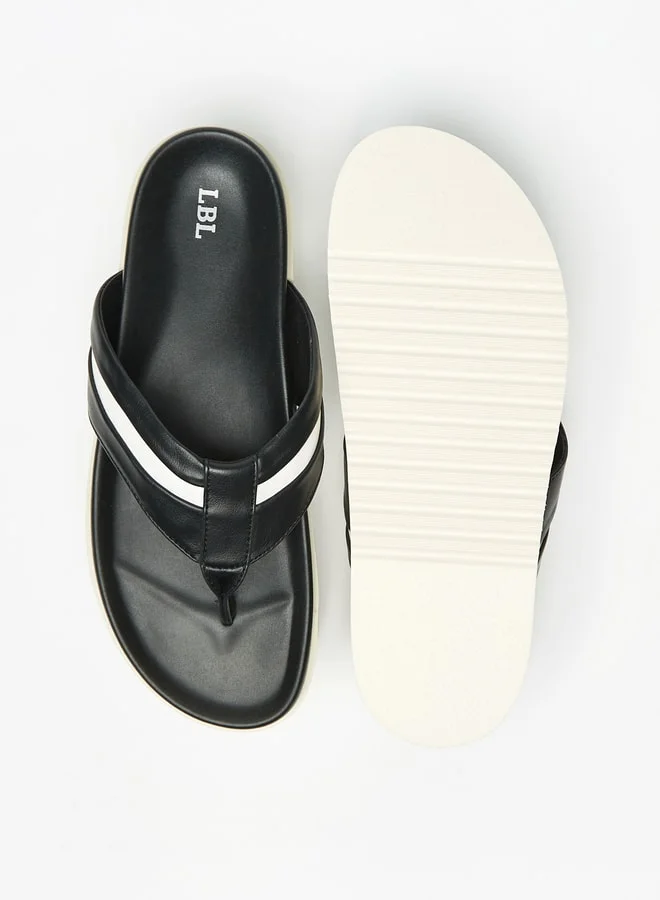 ل ب ل Men Textured Slip-On Sandals