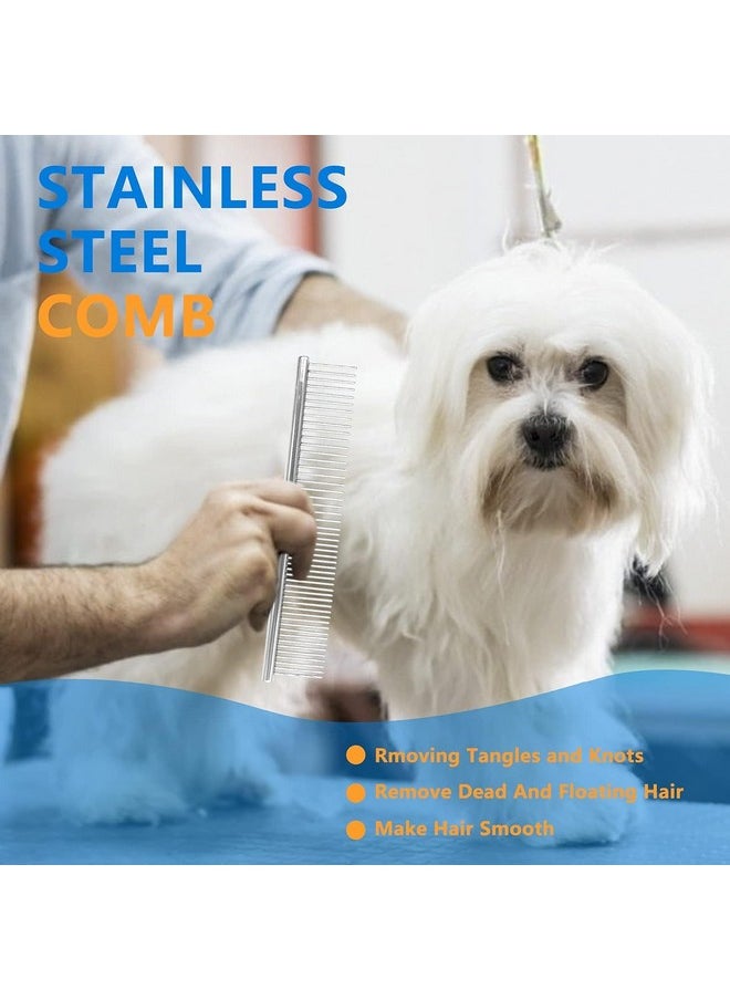 SKINPLUS Dog Comb For Removing Matted Fur - Pet Dematting Comb With Rounded Teeth And Non-Slip Grip Handle - Prevents Knots And Mats For Long And Short Haired Pets (Round Handle, Bright Silver)  - Image 3