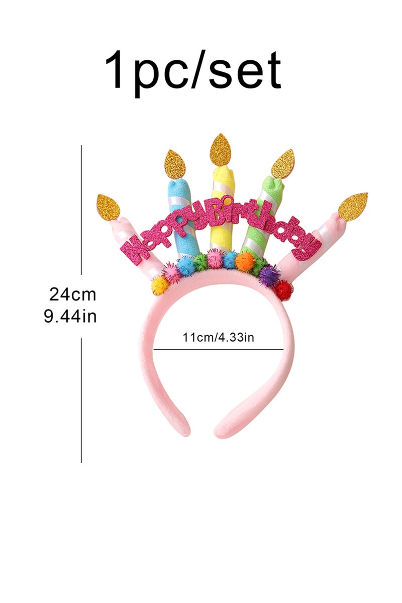 شموع عيد ميلاد متعددة، قطعة واحدة، طوق شعر، زينة حفلات، إكسسوارات شعر، غطاء رأس