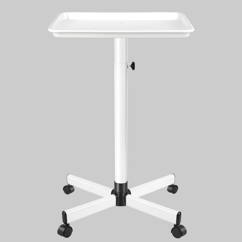 Chetunju عربة صالون متحركة بيضاء من تشيتونجو مع عجلات وصينية قابلة للتعديل لبيئة بسيطة مناسبة للاستخدام الطبي وطب الأسنان والتاتو