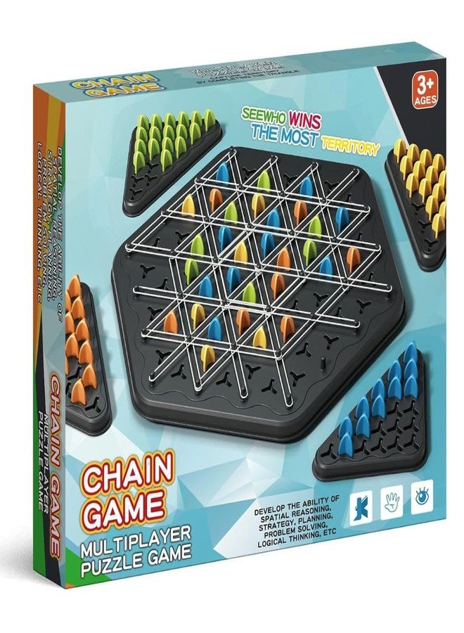 The Game Factory Chain Triangle Chess Game, Geometric Chess Game, Rubber Triangle Board Game, Board Game for Family, Triggle Game for Kids, Gift for Kids, Birthday Gift - Image 1