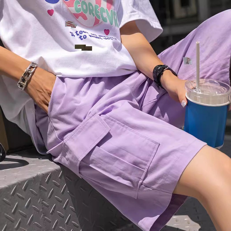 Women'S Summer Thin High Waist Wide Leg 300Kg Casual Pants Straight Plus Size Elastic Waist Overalls Pants - Image 3