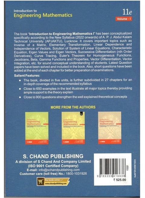 Introduction To Engineering Mathematics Vol.1,
