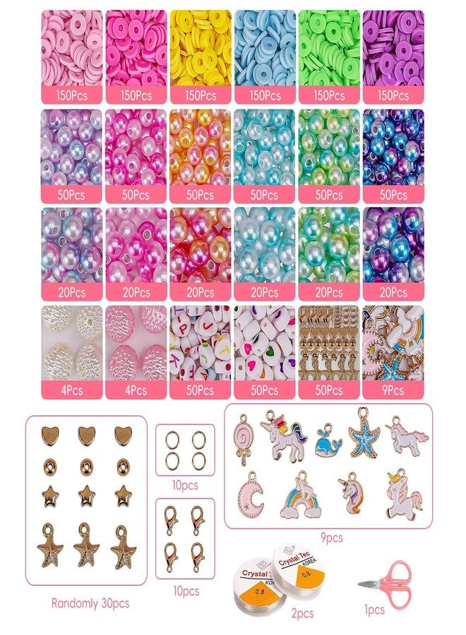 BuyLift Jewelry Making Kit - 5000+ Colorful Clay Beads, Letter Charms & Unicorn Pendants | 24-Color Bracelet Making Kit for Girls, DIY Friendship Bracelet Craft Gift for Kids Ages 6-12 (moti/uncoin) - Image 4