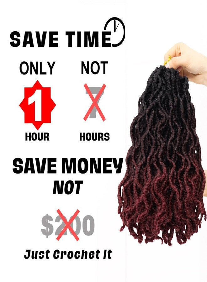 Liyate Faux Locs Crochet Hair 10 Inch 6 Packs 3 Tone Ombre Red Goddess Locs Crochet Hair for Black Women, Prelooped Gypsy locs Crochet Hair for Wavy Dreadlocks Crochet Hair Extensions, 1B/99j/530 - Image 5