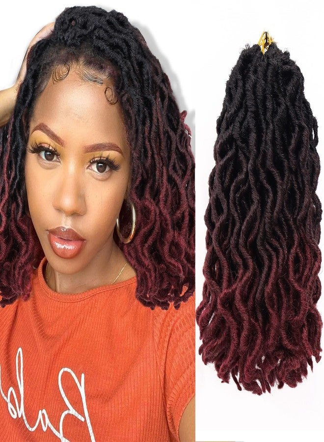 Liyate Faux Locs Crochet Hair 10 Inch 6 Packs 3 Tone Ombre Red Goddess Locs Crochet Hair for Black Women, Prelooped Gypsy locs Crochet Hair for Wavy Dreadlocks Crochet Hair Extensions, 1B/99j/530 - Image 1