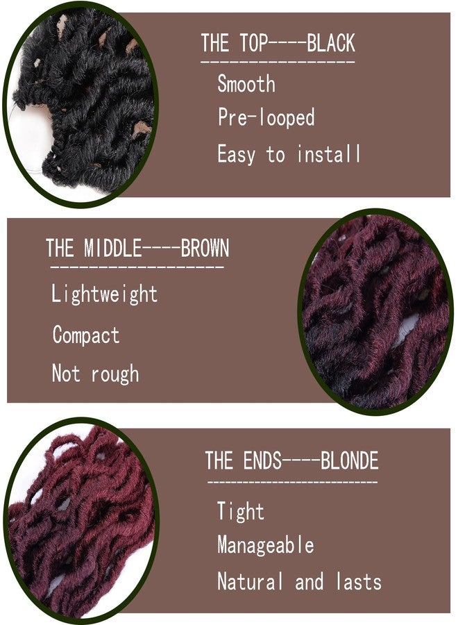 Liyate Faux Locs Crochet Hair 10 Inch 6 Packs 3 Tone Ombre Red Goddess Locs Crochet Hair for Black Women, Prelooped Gypsy locs Crochet Hair for Wavy Dreadlocks Crochet Hair Extensions, 1B/99j/530 - Image 3