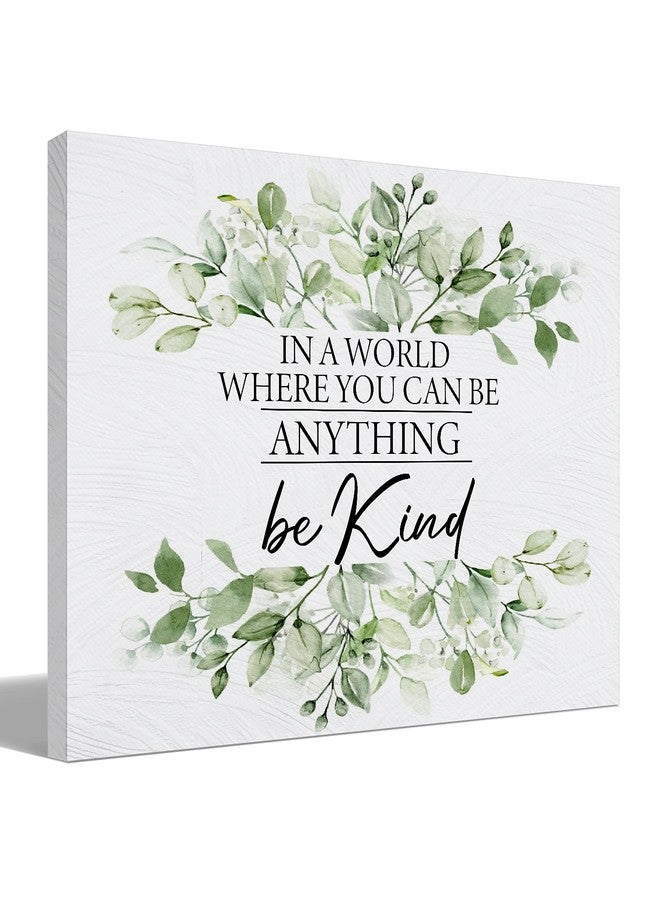 BIWSHA Sage Green Be Kind Decor, Be Kind Sign Green Wall Decor, Canvas Wall Art For Bedroom, Sage Green Bathroom Accessories, Inspirational Wall Art For Office Living Room Kitchen Bedroom, 11X14 In - Image 1
