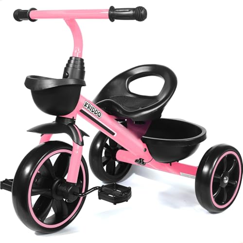 KRIDDO Tricycle for 25 Year Olds  Pink Toddler Trike With Gift for 24 Month to 4 Year Old Girls - Image 1