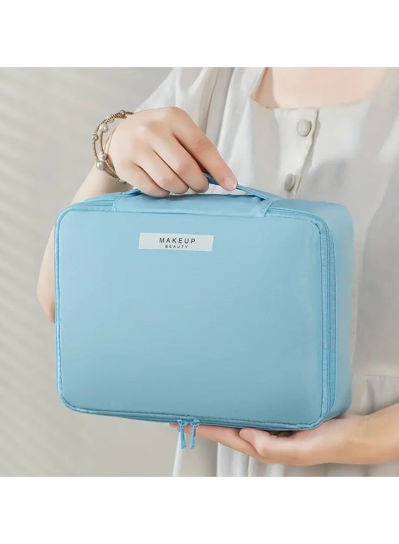 ORiTi Travel Makeup Bag Cosmetic Bag With Handle Large Capacity Make Up Case Organizer Cosmetic Brush Storage Case - Image 4