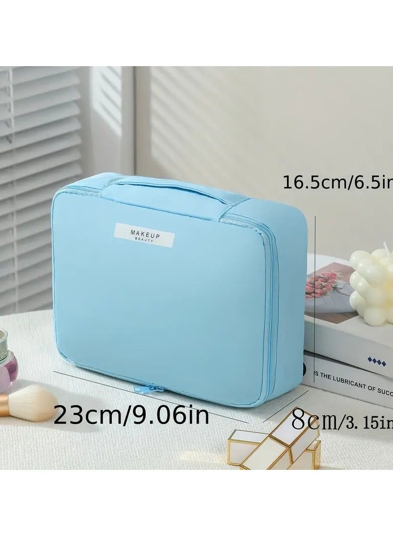 ORiTi Travel Makeup Bag Cosmetic Bag With Handle Large Capacity Make Up Case Organizer Cosmetic Brush Storage Case - Image 3
