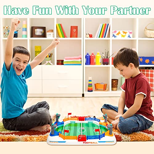 Couomoxa Upgrade Mini Football Games with 4 Flipper Drive Simulate Mini Tabletop Soccer Sport Board Game Educational Interactive Play Toy Gift for Boys,Girls Ages 3+ Adults - Image 5