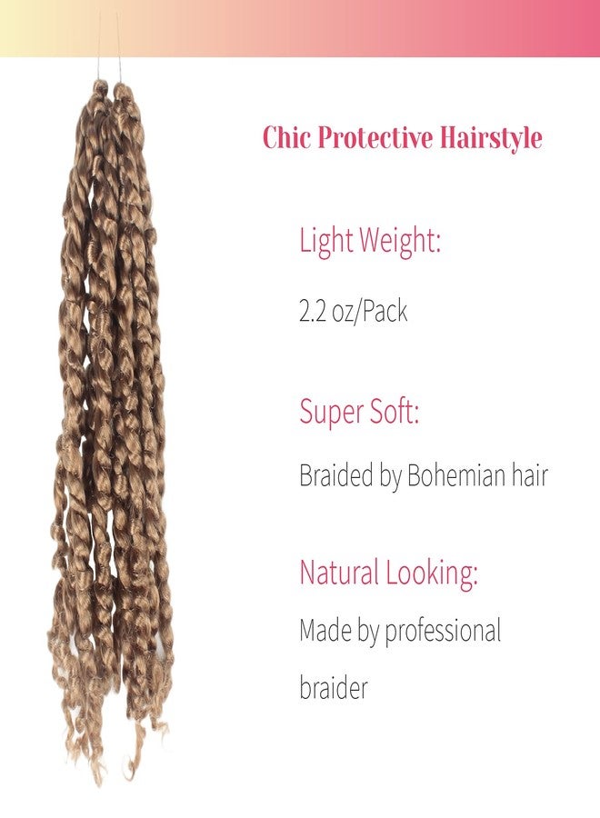 BOHOBABE Pre-twisted Passion Twist Crochet Hair 8 Inch Short Pre-looped Crochet Passion Twist Braiding Hair 8 Packs (27#) - Image 2
