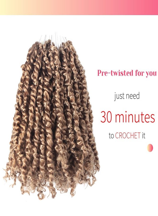 BOHOBABE Pre-twisted Passion Twist Crochet Hair 8 Inch Short Pre-looped Crochet Passion Twist Braiding Hair 8 Packs (27#) - Image 3