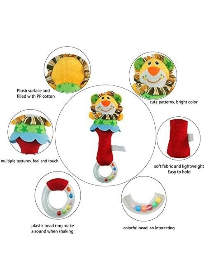 Gonice Baby Soft Rattles Shaker, Infant Developmental Hand Grip Baby Toys, Cute Stuffed Animal with Sound for 3 6 9 12 Months and Newborn Gift(2 Pack) - Image 5
