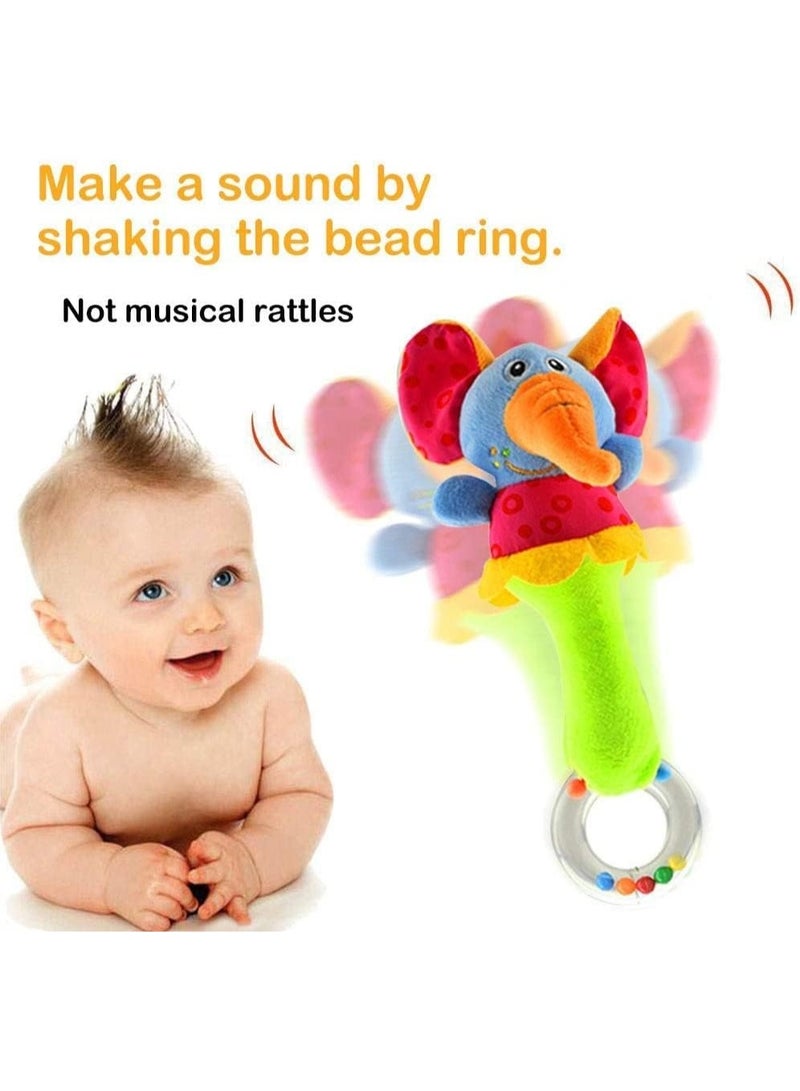 Gonice Baby Soft Rattles Shaker, Infant Developmental Hand Grip Baby Toys, Cute Stuffed Animal with Sound for 3 6 9 12 Months and Newborn Gift(2 Pack) - Image 2