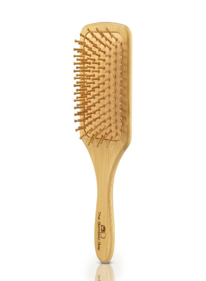 The Bamboo Bae Bamboo Hairbrush Comb | Wooden Paddle Hair Brush for Men & Women | Bamboo Bristles Hair Brush for Detangle & Hair Growth | Anti Static Hairbrush for Thin, Long, Curly Hair - Image 1